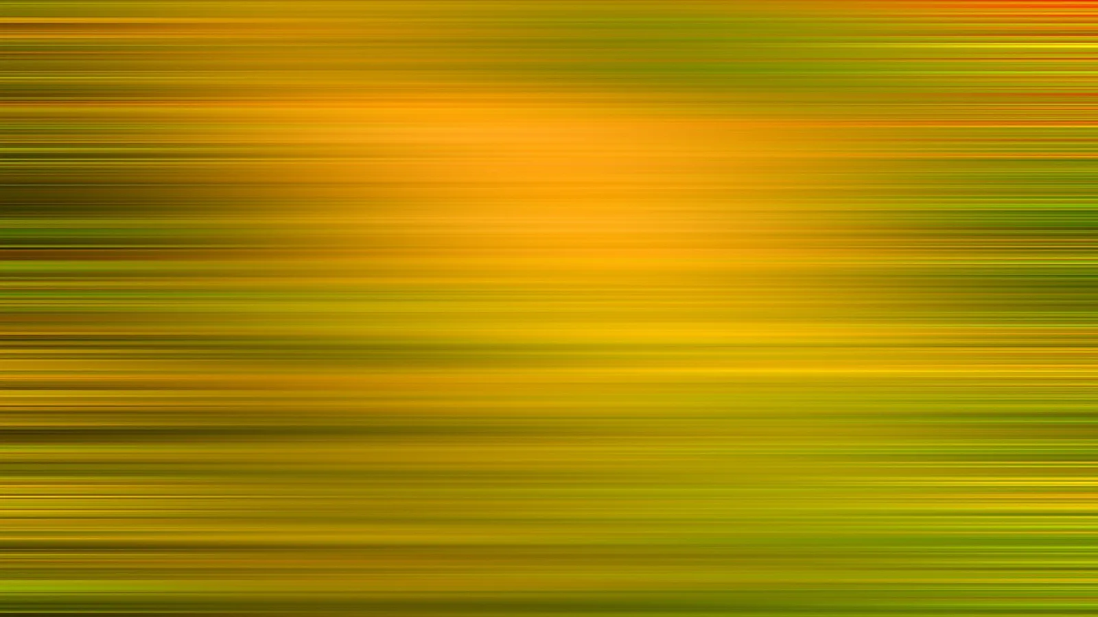 Abstrakte horizontale Schlieren in Gelb, Orange und Olivgrün, die von einem hellen orangefarbenen Zentrum nach außen verlaufen.