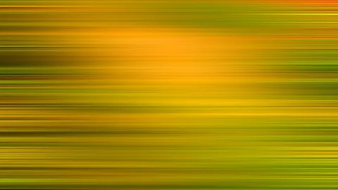 Abstrakte horizontale Schlieren in Gelb, Orange und Olivgrün, die von einem hellen orangefarbenen Zentrum nach außen verlaufen.
