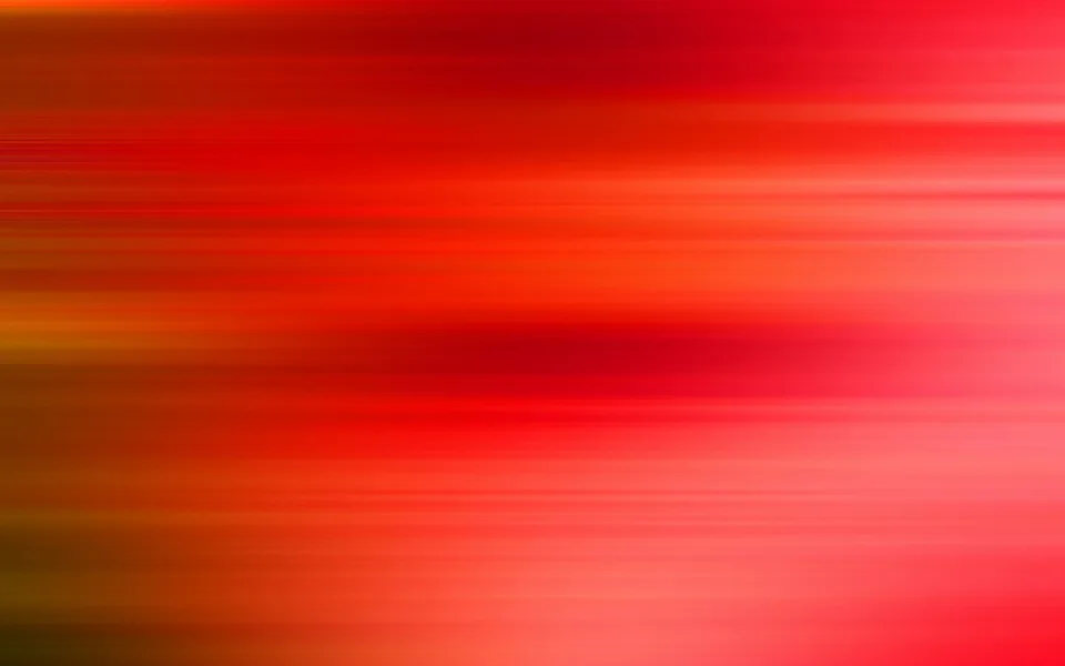 Abstrakte Komposition aus horizontalen, verwischten Streifen in Rot-, Orange- und Pinktönen, dunklere Bereiche links und in der Bildmitte, helle Zonen rechts unten.