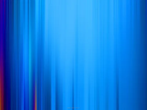 Abstrakte blaue Fläche aus vertikalen, verwischten Lichtstreifen, am linken Rand kurz violett und orange schimmernd.