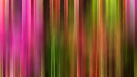 Abstraktes Bild aus senkrechten, verwischten Streifen in Pink, Magenta, Grün, Orange und Dunkelbraun.
