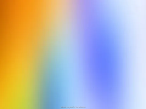 Unscharfe Farbflächen laufen von Orange links über Gelb und Hellblau bis zu Blau und Weiß rechts. Im unteren Bereich ist ein kleiner Schriftzug mit Copyright-Hinweis zu erkennen.