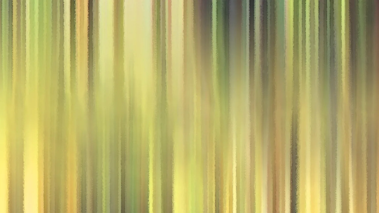 Abstraktes Bild aus vertikalen, weich verwischten Streifen in Gelb, Grün, Ocker und Braun, die an einen Wald oder Bambus erinnern.