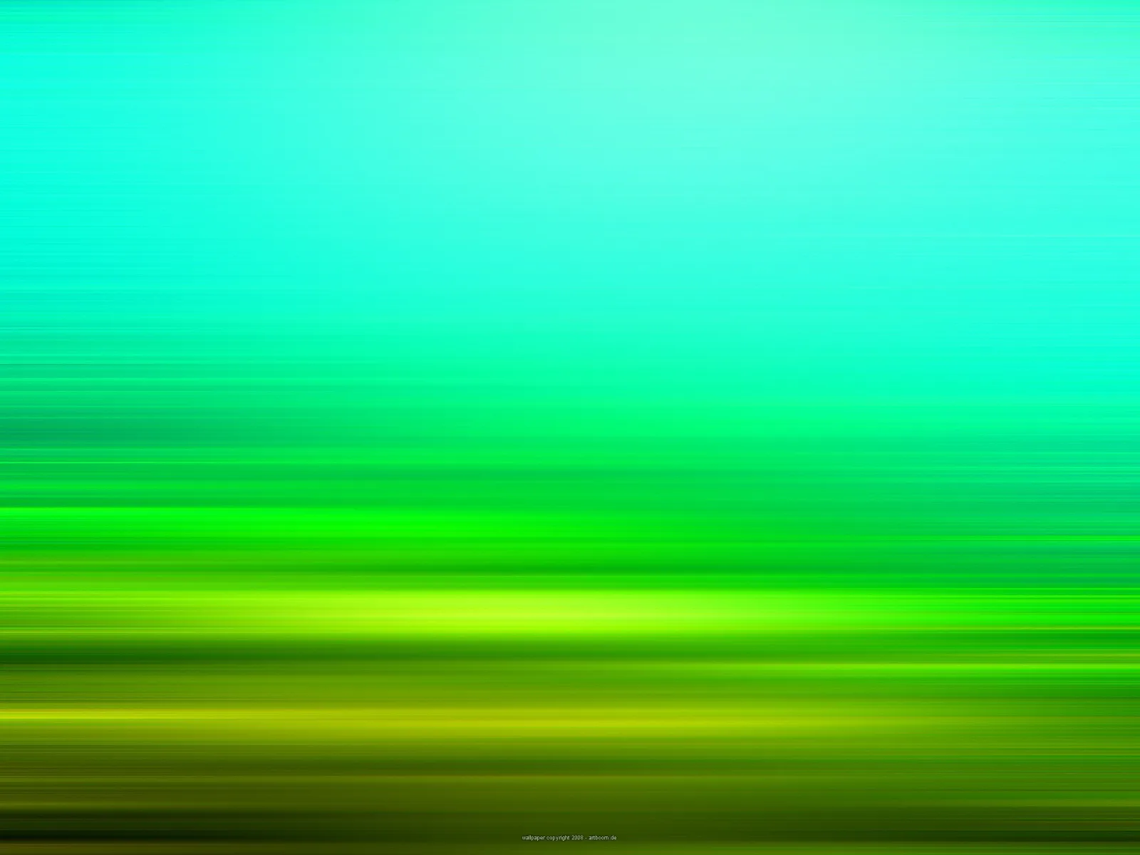 Horizontal verwischte Linien in Türkis oben und Grün bis Olivgrün unten, mit einem hellen gelbgrünen Streifen in der unteren Hälfte.