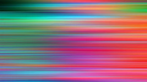 Horizontale, verwischte Streifen in Grün, Blau, Rot, Orange und Pink, die von oben nach unten dicht aufeinanderfolgen.