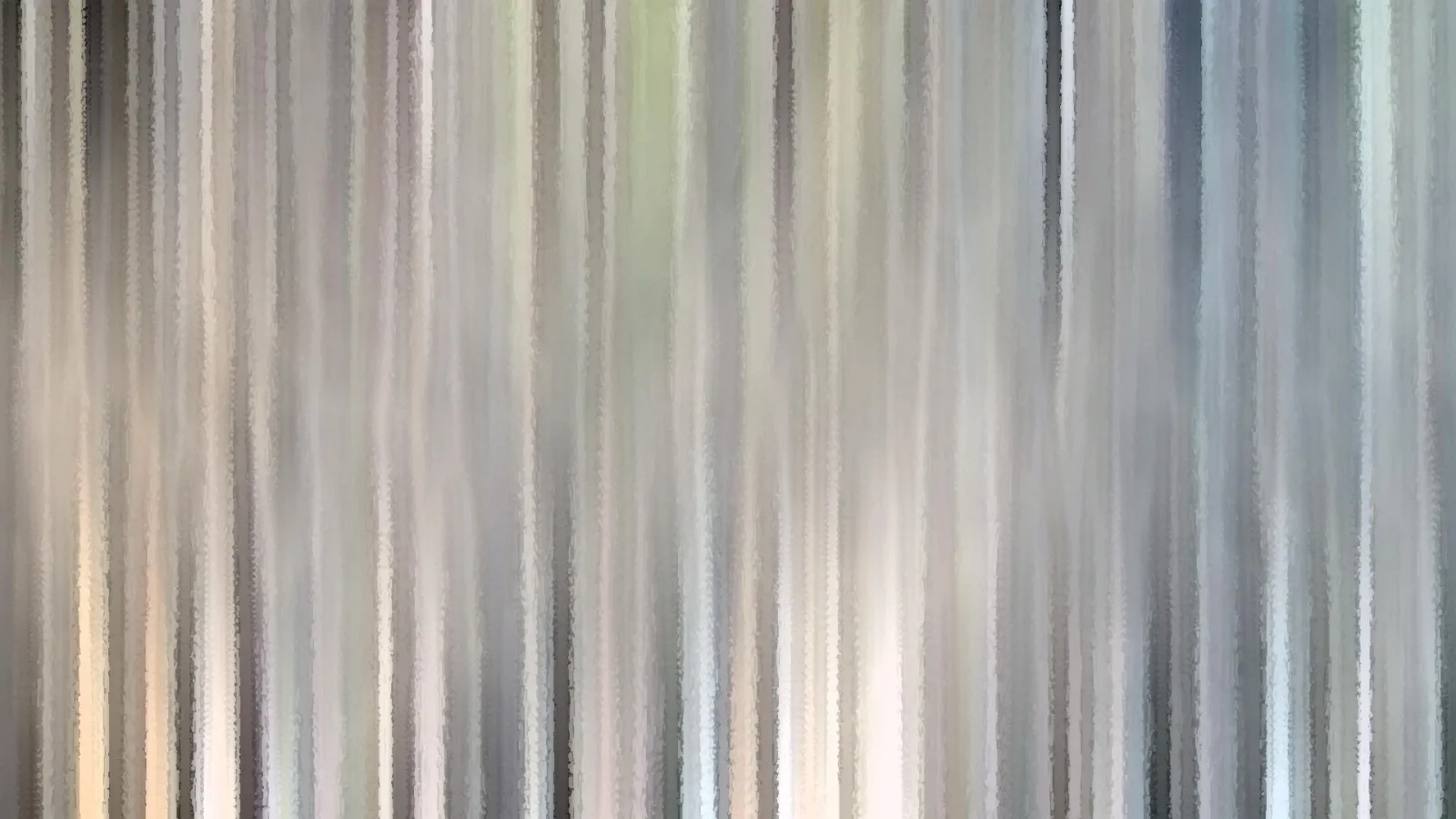 Abstraktes Bild mit vertikalen Streifen in Grau, Beige und Blassgrün.