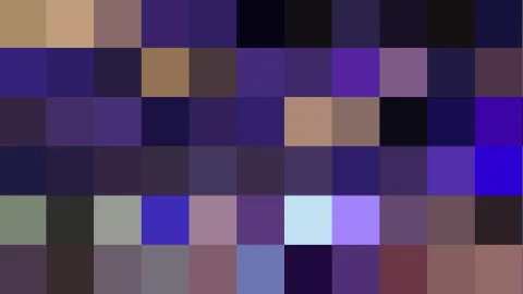 Raster aus quadratischen Farbfeldern in Violett, Dunkelblau, Schwarz, Braun und Hellblau