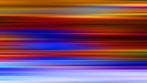 Abstrakte horizontale Farbschlieren in Orange, Rot, Gelb, Blau und Violett, die von oben nach unten verlaufen und sich wie Bewegungsunschärfe überlagern.