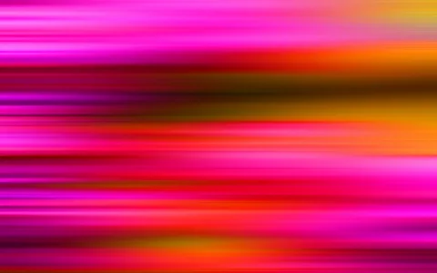 Horizontale, verwischte Streifen in Magenta, Rosa, Rot und Orange, dazwischen dunkle Olivtöne.