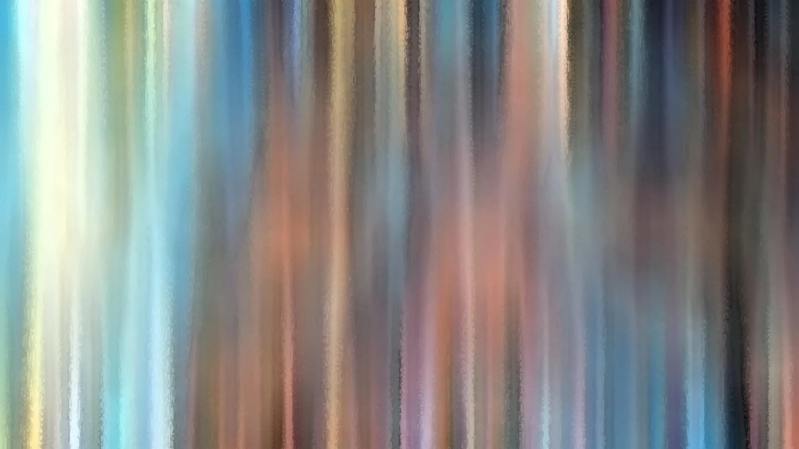 Abstraktes Muster aus senkrechten, verwischten Streifen in Blau, Creme, Orange, Braun und Grau.