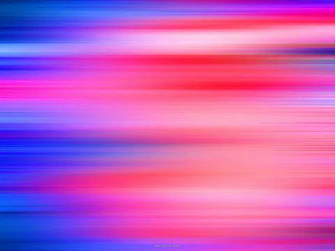 Abstrakte horizontale Bewegungsunschärfe mit Streifen in Pink, Rot, Violett und Blau, die von links nach rechts verlaufen.