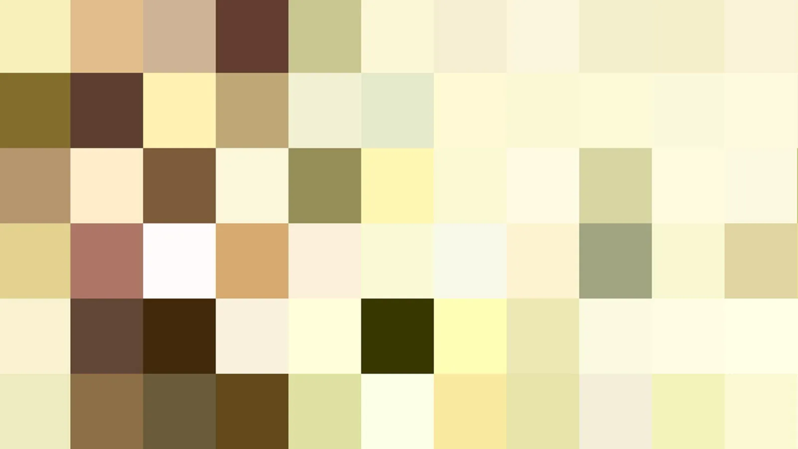 Mosaik aus quadratischen Farbfeldern in Beige, Braun, Ocker und Olivgrün.