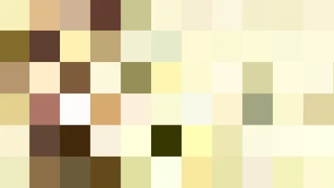 Mosaik aus quadratischen Farbfeldern in Beige, Braun, Ocker und Olivgrün.