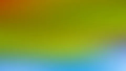 Unscharfer Farbverlauf von Orange oben links über Grün in der Mitte bis Blau am unteren Rand