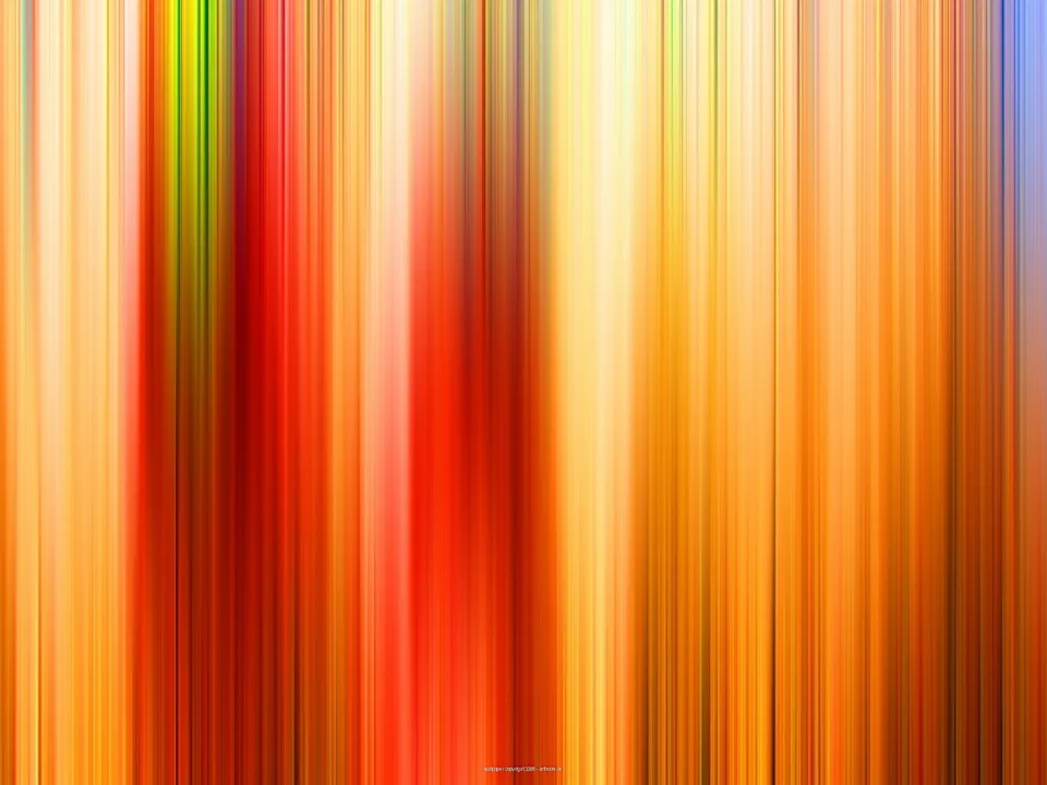 Abstraktes Muster aus vertikalen, unscharfen Streifen in Orange, Rot, Gelb und einem kleinen Blauton am rechten Rand.