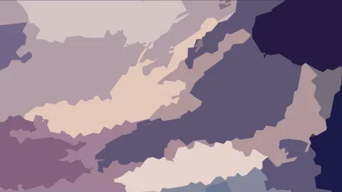 Abstraktes Muster aus unregelmäßigen, kantigen Flächen in Mauve, Beige, Grau und dunklem Marineblau.
