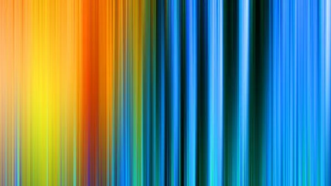 Vertikal verwischte Farbstreifen laufen von Orange und Gelb über Rot und Grün zu einem tiefen Blau an der rechten Seite.