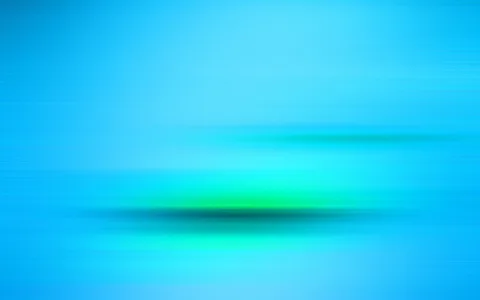 Abstrakter Verlauf in Blau- und Türkistönen mit horizontalen Streifen und einem leuchtend grünen Lichtfleck im unteren Bereich.