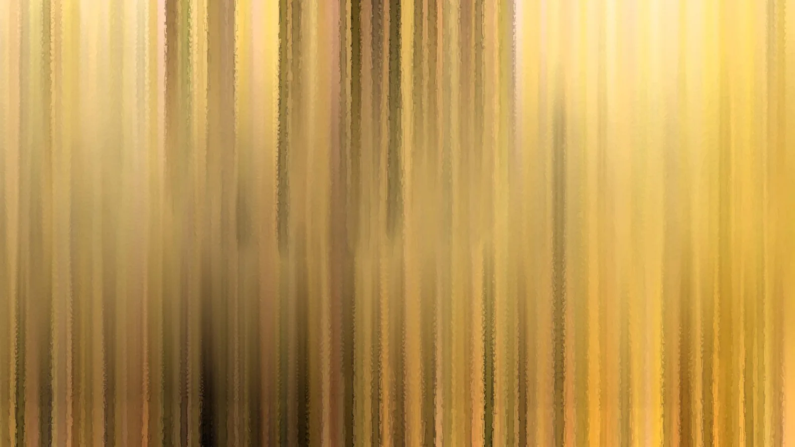 Abstraktes Bild aus senkrechten, weich verwischten Streifen in Gelb, Gold und Braun, dunkler zur unteren Mitte hin.