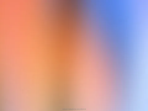 Unscharfe Farbverläufe: links Orange und Korallrot, rechts Blau, in der Mitte ein bräunlicher Übergang.