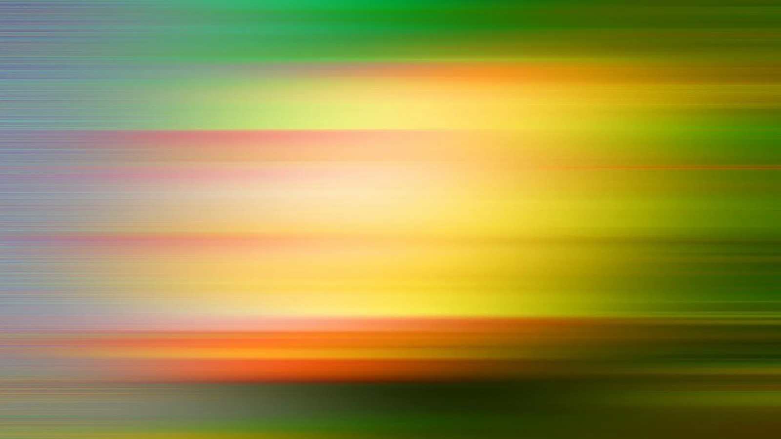 Abstrakte horizontale Streifen in Grün, Gelb, Orange und Rosa, nach unten dunkler werdend.