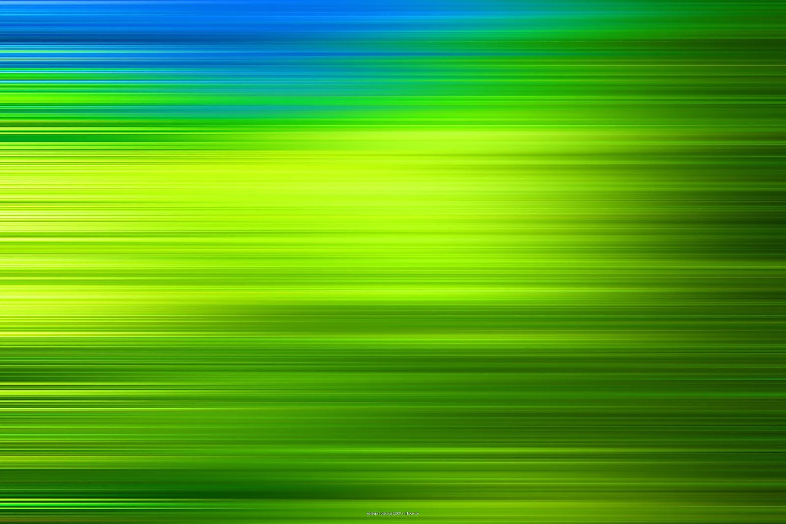 Abstrakte horizontale Streifen in Grün und Gelb, oben ein blaues Band, zur Mitte hin heller leuchtend.