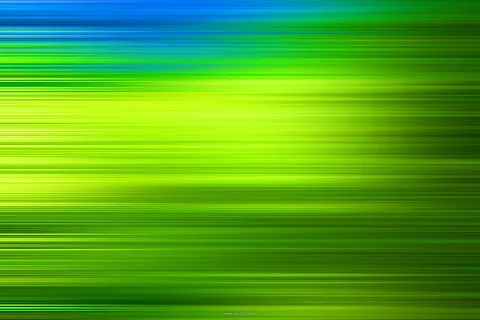 Abstrakte horizontale Streifen in Grün und Gelb, oben ein blaues Band, zur Mitte hin heller leuchtend.