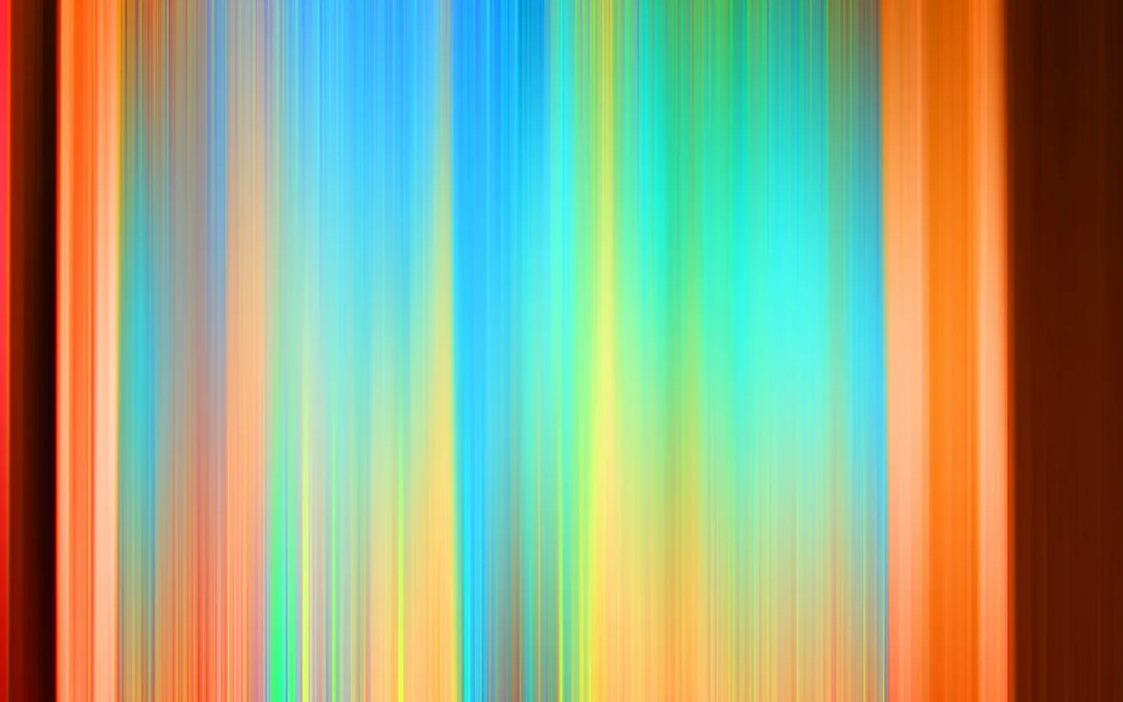 Senkrechte, verwischte Streifen in Orange, Blau, Grün und Gelb, an den Rändern dunkel abgedunkelt.
