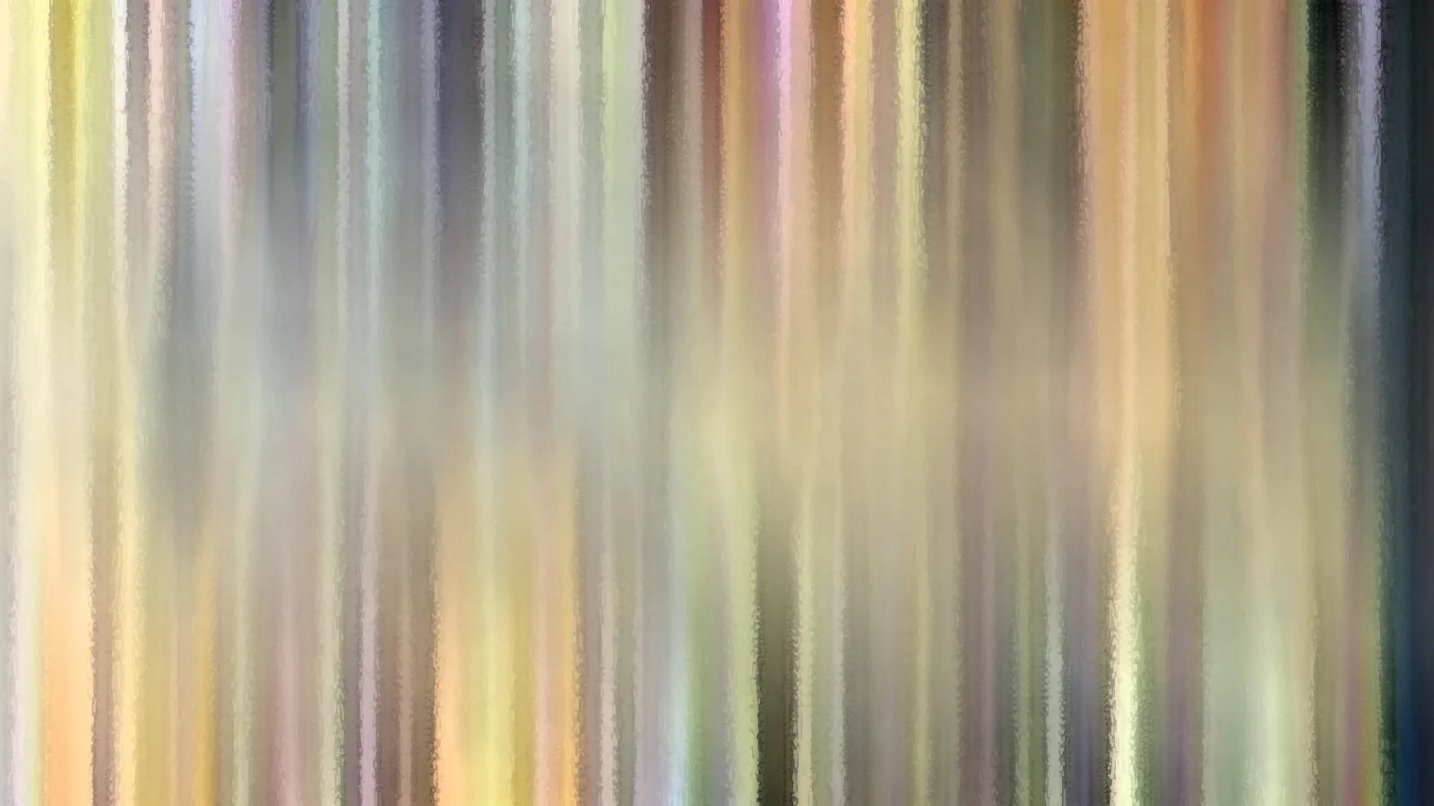 Abstraktes Bild aus vertikalen, verwischten Streifen in Gelb, Beige, Grau, Rosa und Blau, die von einer helleren Mitte nach außen dunkler werden.