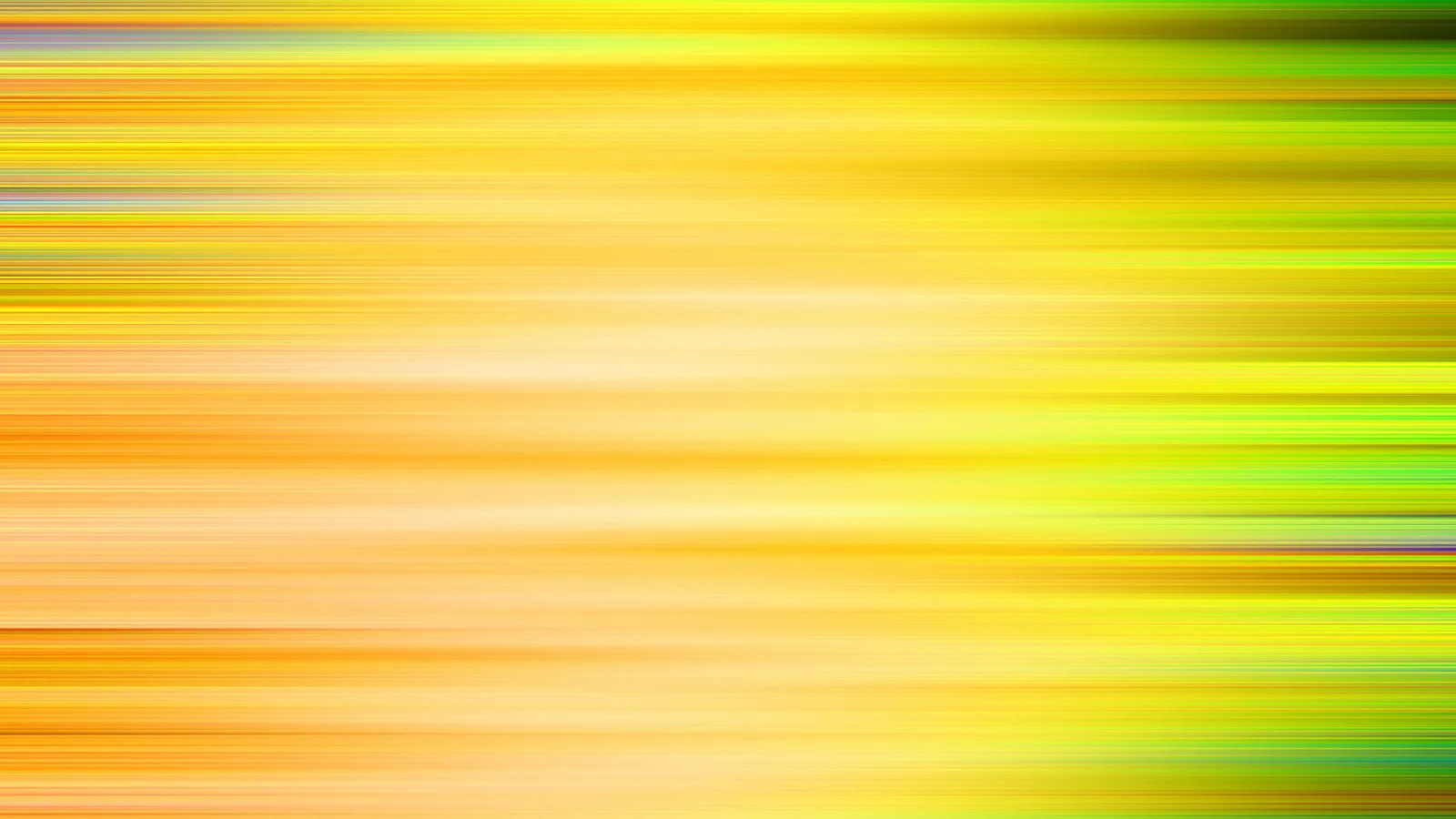 Abstrakte Fläche aus horizontalen, verwischten Streifen in Gelb, Orange und Grün, rechts teils dunkler.