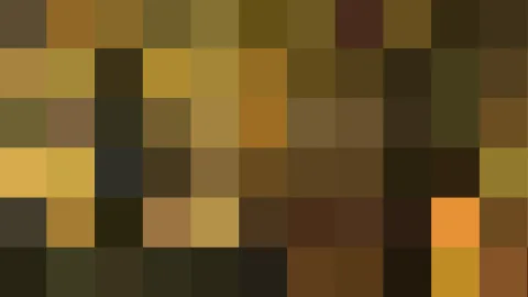 Mosaik aus quadratischen Blöcken in Braun-, Ocker- und Goldtönen, dunkler zu den Rändern hin.