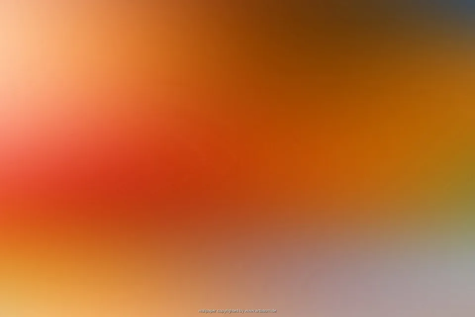 Weicher Farbverlauf von hellem Apricot links oben über Rotorange in der Bildmitte bis zu dunklem Braun oben rechts und grauem Violett unten rechts.