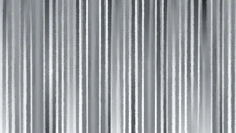 Abstraktes Muster aus vertikalen grauen, dunkelgrauen und weißen Streifen mit ausgefransten Kanten.