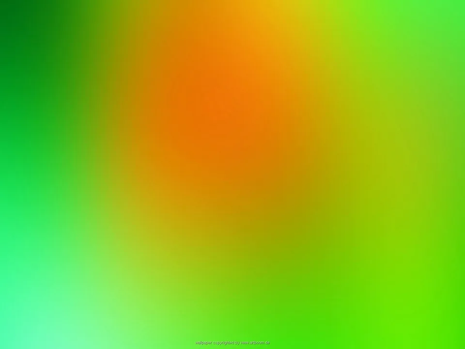 Weichgezeichneter Farbverlauf von dunklem Grün links über Orange in der Bildmitte bis zu hellem Gelbgrün rechts, am unteren Rand ein kleiner Copyright-Hinweis.