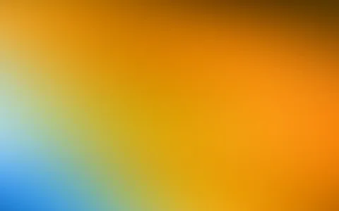 Weicher Farbverlauf: oben und rechts dunkles bis leuchtendes Orange, links unten und links oben Blau und helles Türkis, dazwischen Gelb.