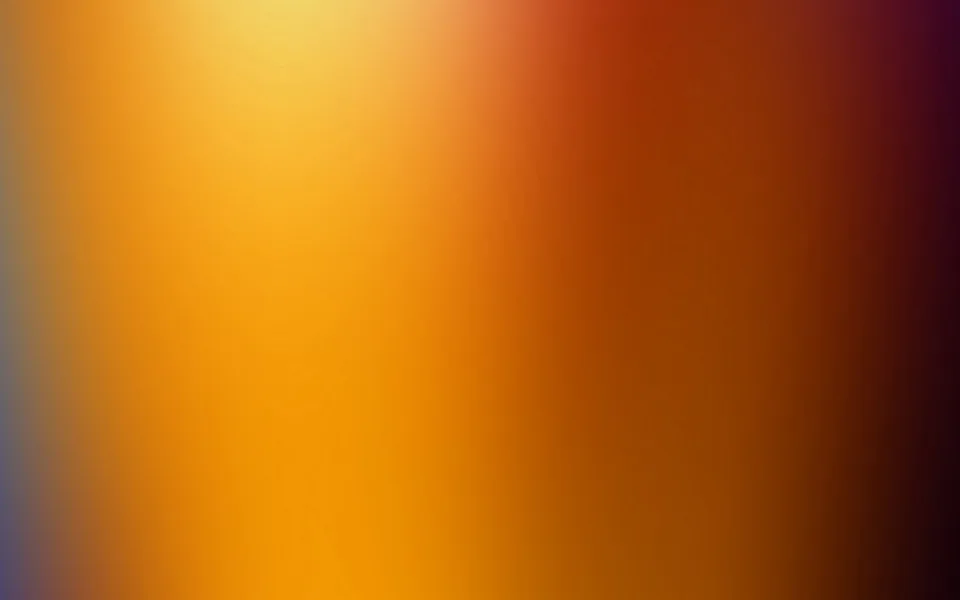 Weicher Farbverlauf von hellem Gelb oben links über Orange bis zu dunklem Rot und Violett am rechten Rand, am linken Rand schwach bläulich.