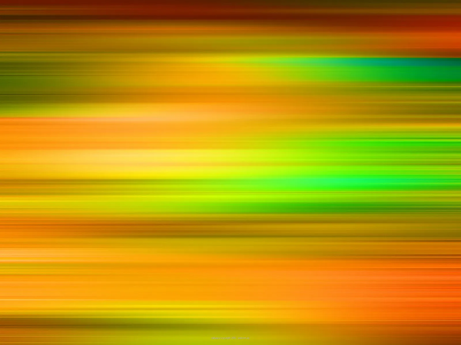 Abstrakte horizontale Streifen in Orange, Gelb, Grün und Rotbraun, die wie Bewegungsunschärfe ineinander verlaufen.