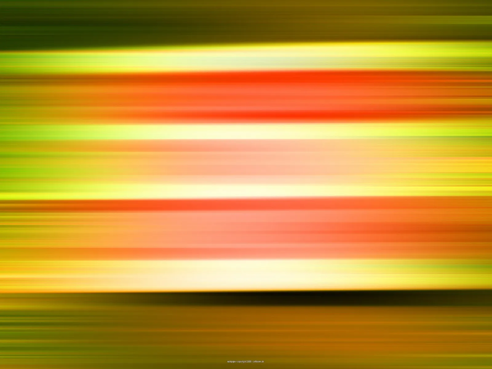 Abstrakte horizontale Streifen in Orange, Gelb, Grün und Dunkelbraun mit weichen Bewegungsunschärfe-Übergängen.