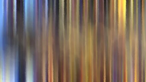 Abstrakte, vertikal verwischte Streifen in Blau, Gold, Braun und Violett.
