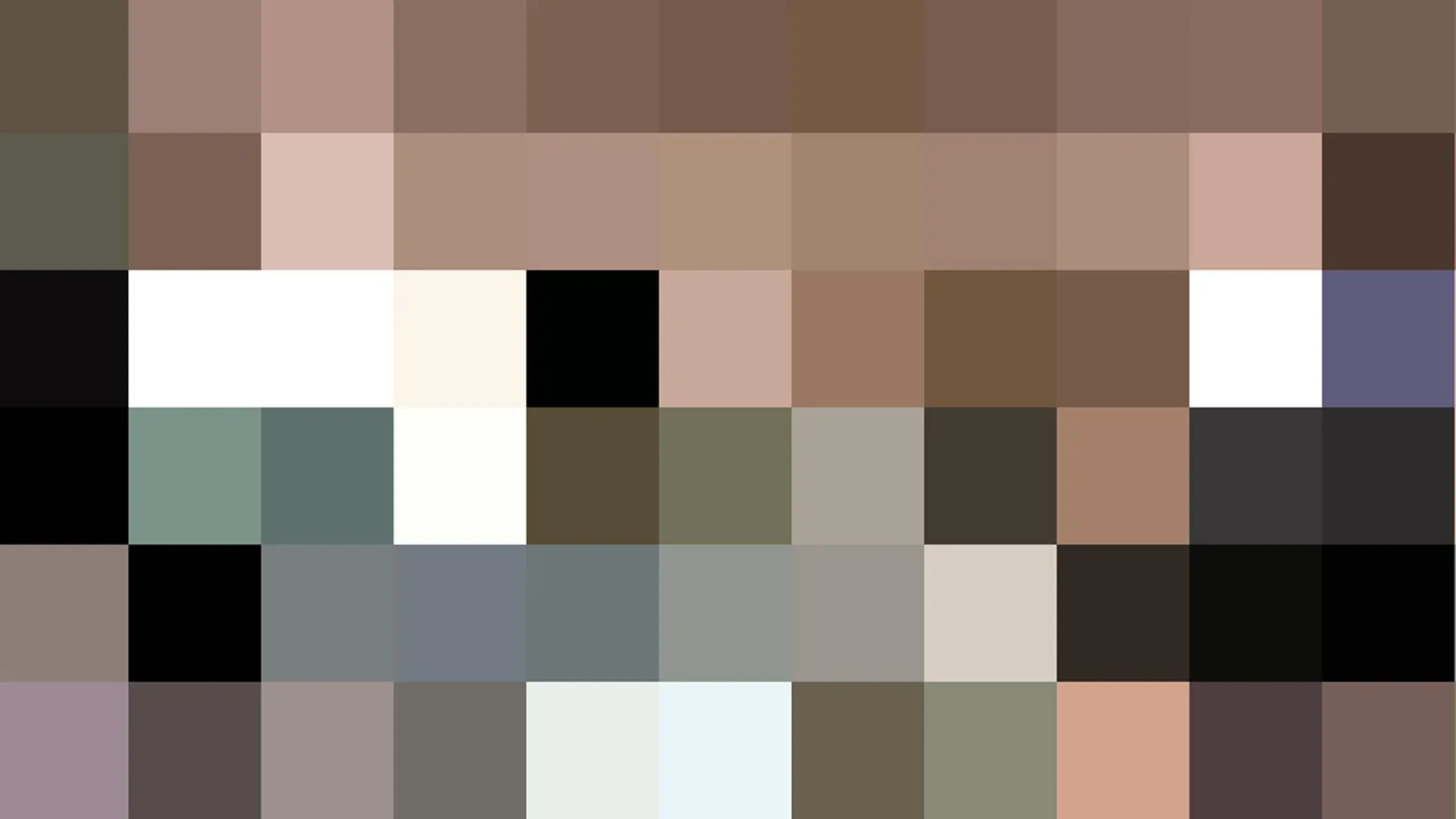 Verpixeltes Mosaik aus braunen, grauen, weißen und schwarzen Feldern