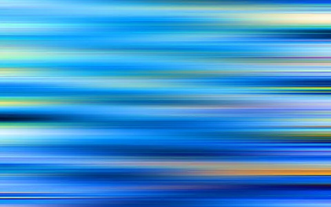 Abstrakte Komposition aus horizontalen, verwischten Streifen in Blau, Türkis und Weiß, durchsetzt mit einzelnen gelben und orangefarbenen Akzenten.