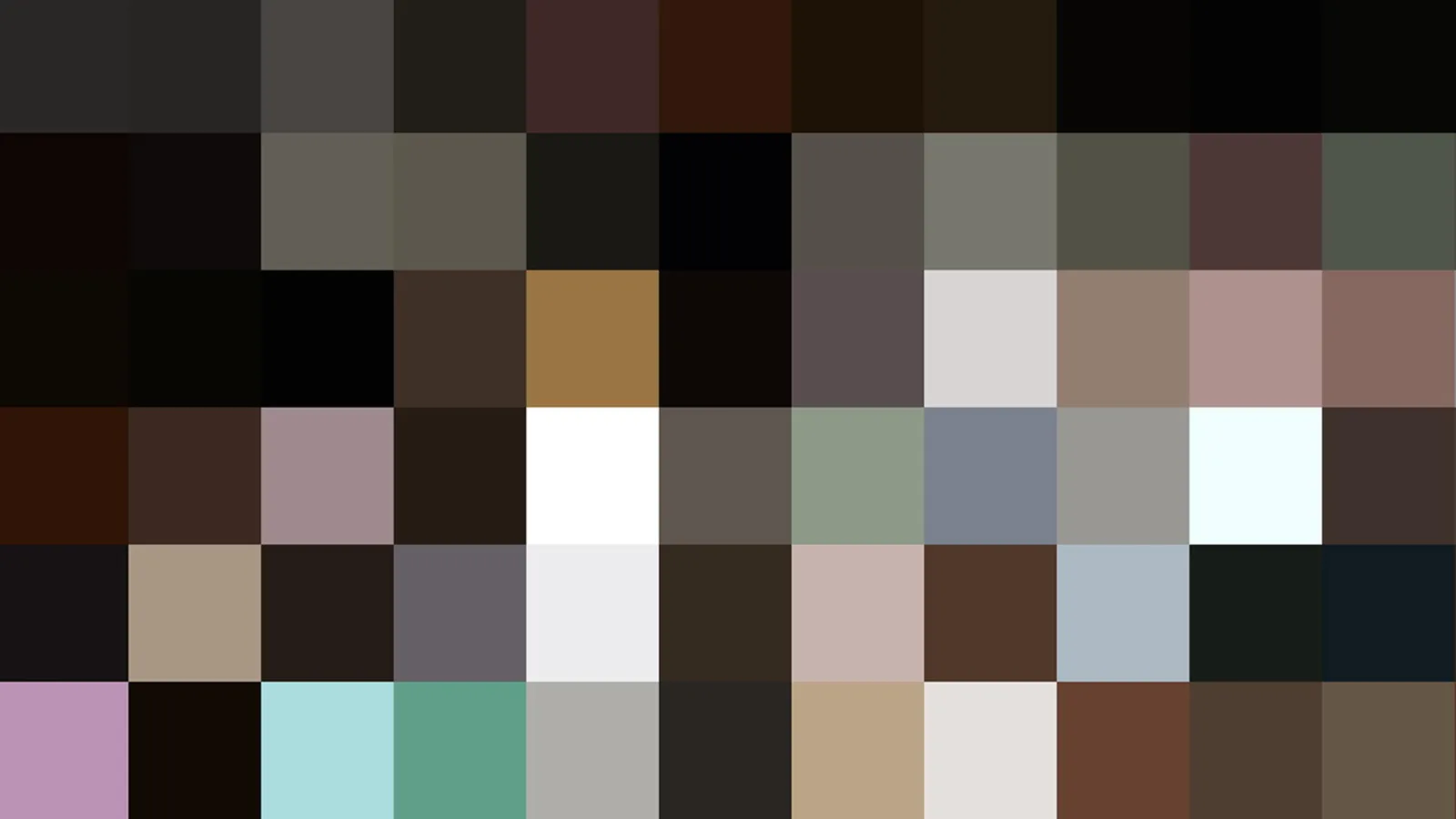 Raster aus farbigen Quadraten in Grau, Braun, Rosa, Weiß, Mintgrün und Blaugrau