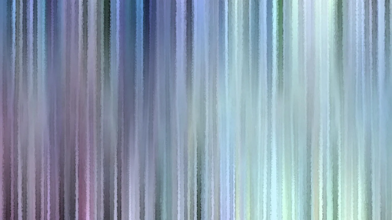 Abstraktes Bild aus dicht nebeneinander stehenden, vertikalen Streifen in Blau, Lila, Grau und Mintgrün, leicht verwischt und mit fein gezackten Kanten.