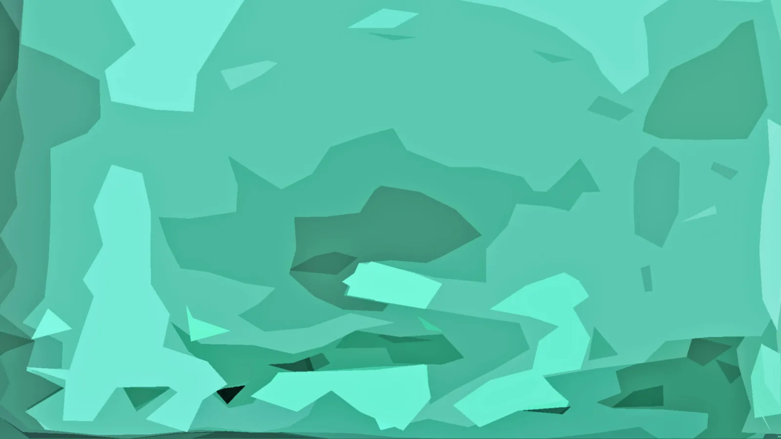 Abstrakte Low-Poly-Fläche aus türkisfarbenen und mintgrünen Facetten mit hellen und dunklen Flächen.