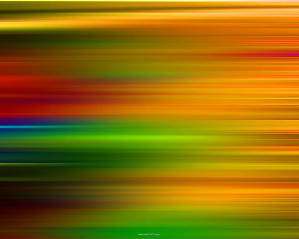Abstrakte horizontale Schlieren in Orange, Gelb, Rot, Grün und Blau, die von links nach rechts verlaufen und an den Rändern dunkler werden.