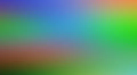 Unscharfer Farbverlauf von Violett und Blau oben über Grün bis zu Orange und Braun am unteren Rand