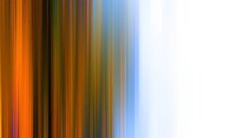 Vertikal verwischte Streifen in Orange, Braun, Grün und Blau, die nach rechts in helles Weiß übergehen.