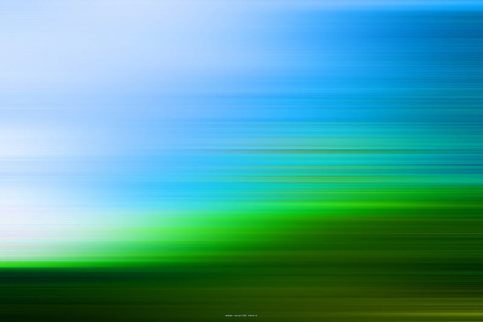 Horizontal verwischte Farbstreifen, oben hellblau und weiß, unten in Grün übergehend bis zu dunklem Olivgrün.