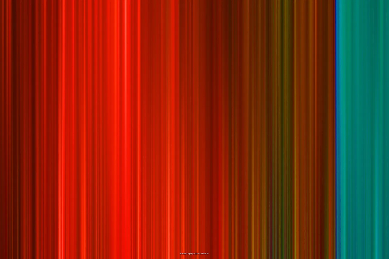 Vertikale, unscharf verwischte Streifen in Rot, Orange, Braun und Türkis, rechts ein schmaler blauer Übergang.