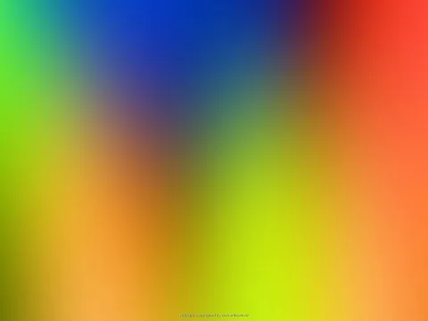Unscharfe Farbverläufe in Grün, Blau, Gelb, Orange und Rot, die diagonal ineinander übergehen.
